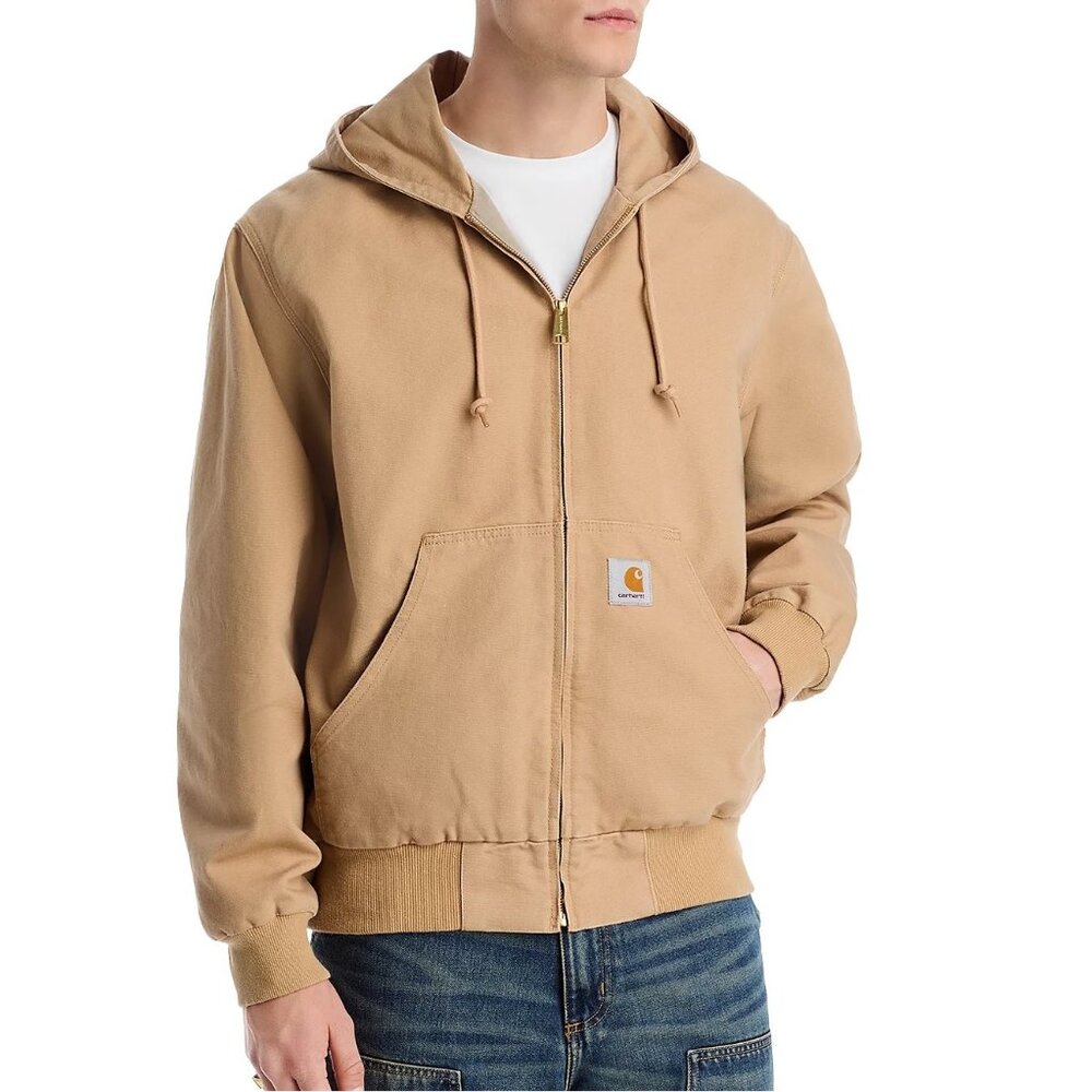 Carhartt WIP OG Active Zip Hoodie Jacket Mens Dusty H Brown Canvas 2XL NWT 288